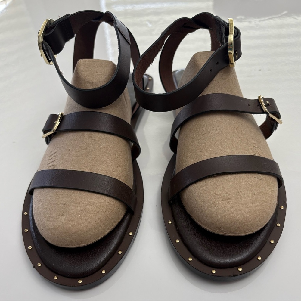 {Sz10} Marks and Spencer PER UNA Leather Sandals with Studs